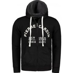 Pierre Cardin Full Zip Print Hoodie Mens Black