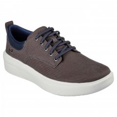 Skechers Round Toe Canvas Bungee Slilp On Low-Top Trainers Mens Charoal