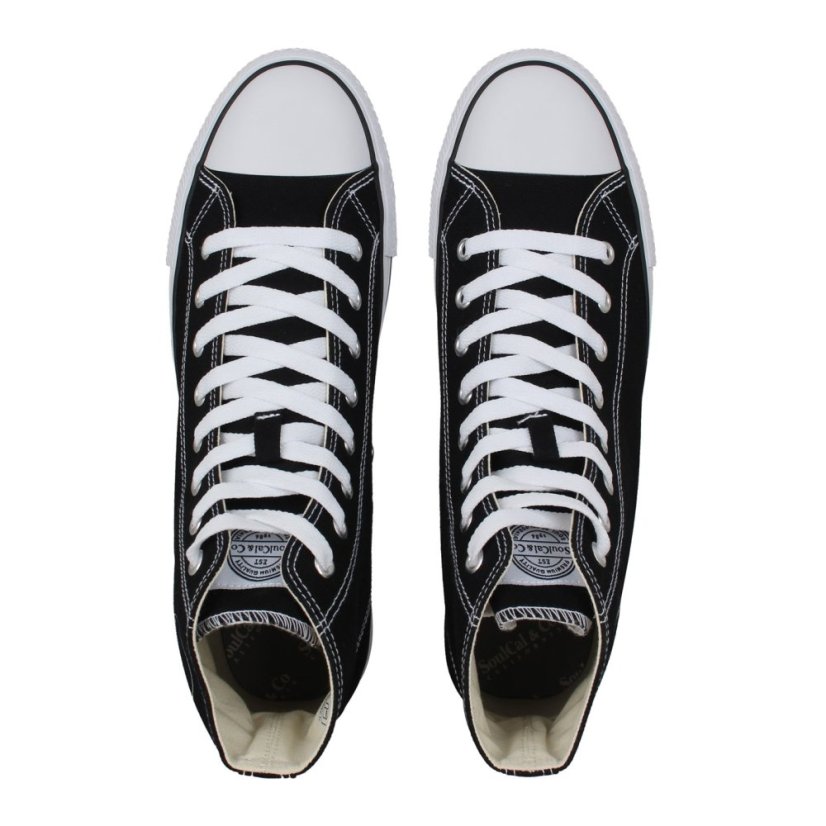 SoulCal Canvas High Trainers Mens Black/White