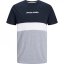 Jack and Jones Block Colour Short Sleeve T-Shirt Navy Blazer