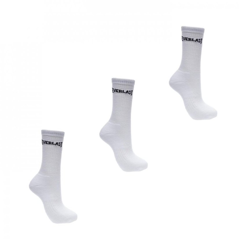 Everlast 3 Pack Crew Socks Mens White