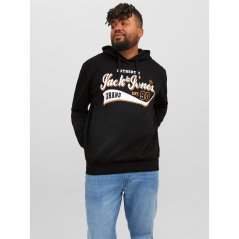 Jack and Jones Logo Hoodie Mens Plus Size Black