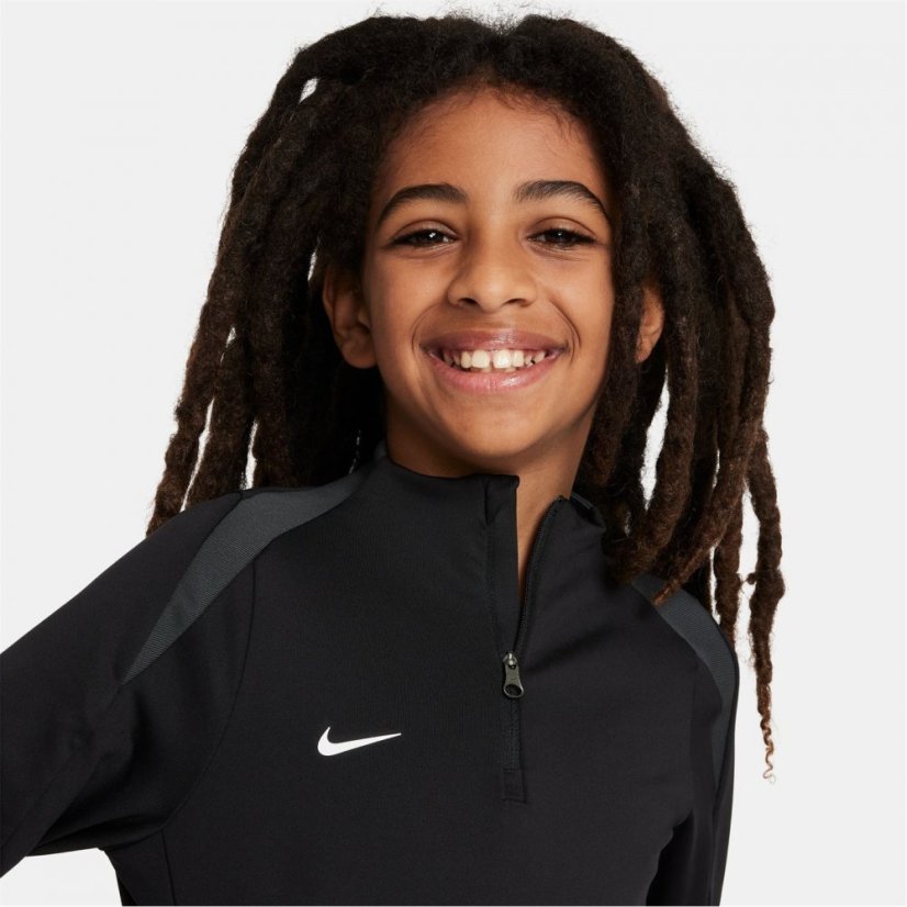 Nike Dri-FIT Strike 24 Drill Top Big Kids' Soccer Long-Sleeve (Stock) Black/White