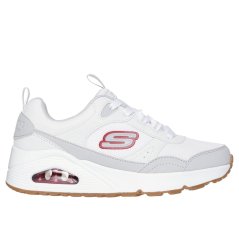 Skechers Lace Up Sneaker W Overlay Details & Low-Top Trainers Boys White/Red