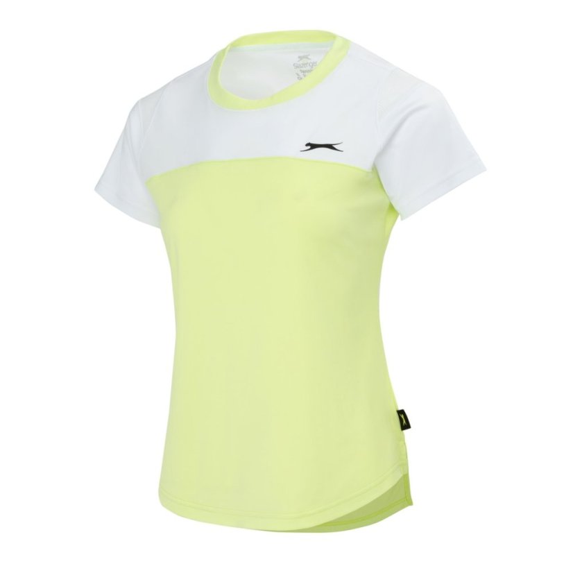 Slazenger Court Tee Ladies White/Lime