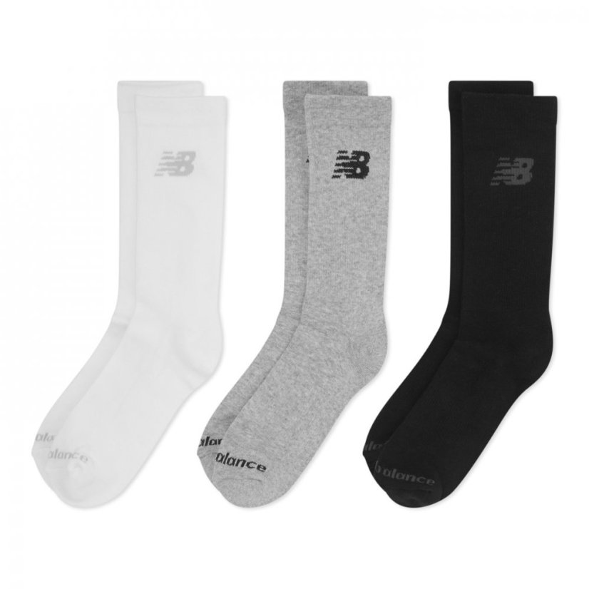 New Balance Kids 3 Pack of Crew Socks White Multi