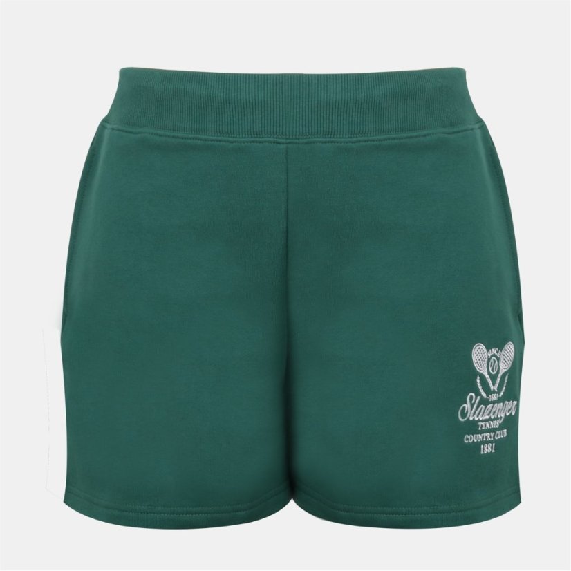 Slazenger Women's Fleece Jogger Shorts Green
