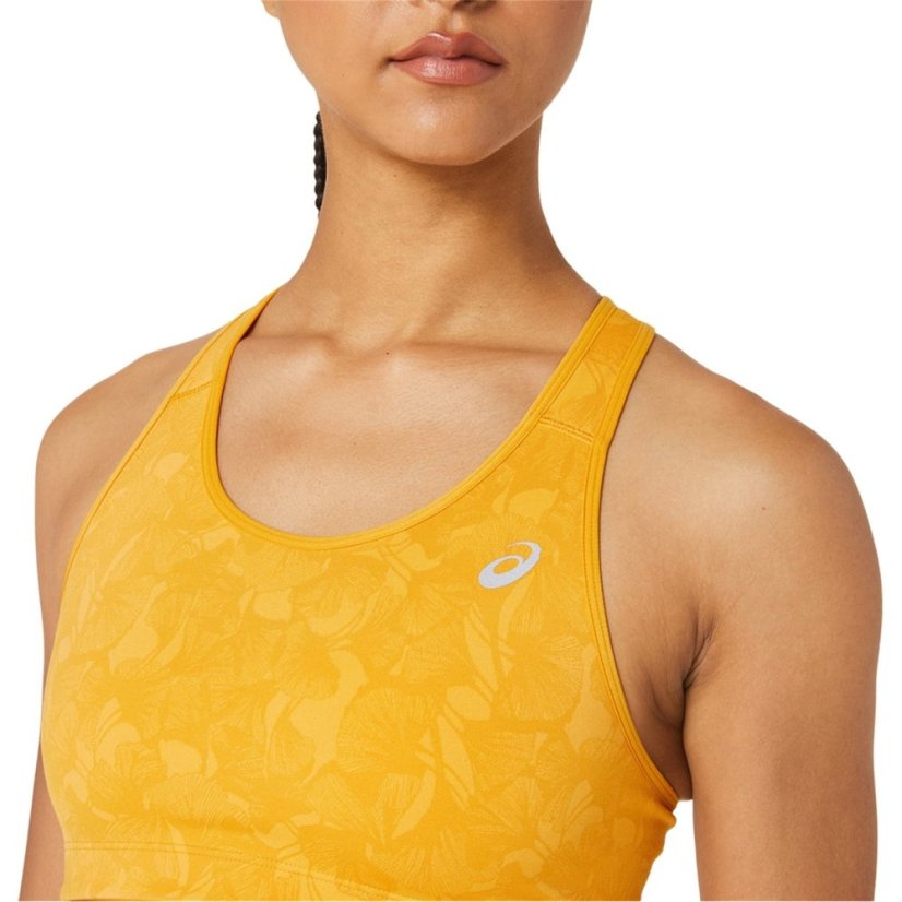 Asics Runkoyo Jacquard Bra High Impact Sports Womens Tiger Yellow