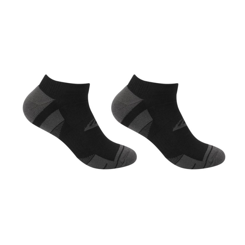 Everlast Mens Cushioned Invisible Socks 2Pk Black