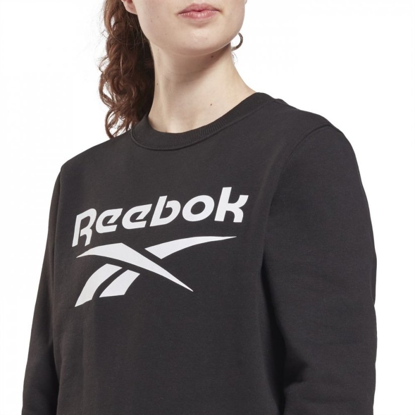 Reebok Identity Logo Fleece Crew Sweatshirt Womens Black