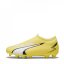Puma Ultra Match Laceless Junior Firm Ground Football Boots Yellow/White