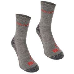 Salomon Lightweight 2 Pack Walking Socks Mens Grey/Red
