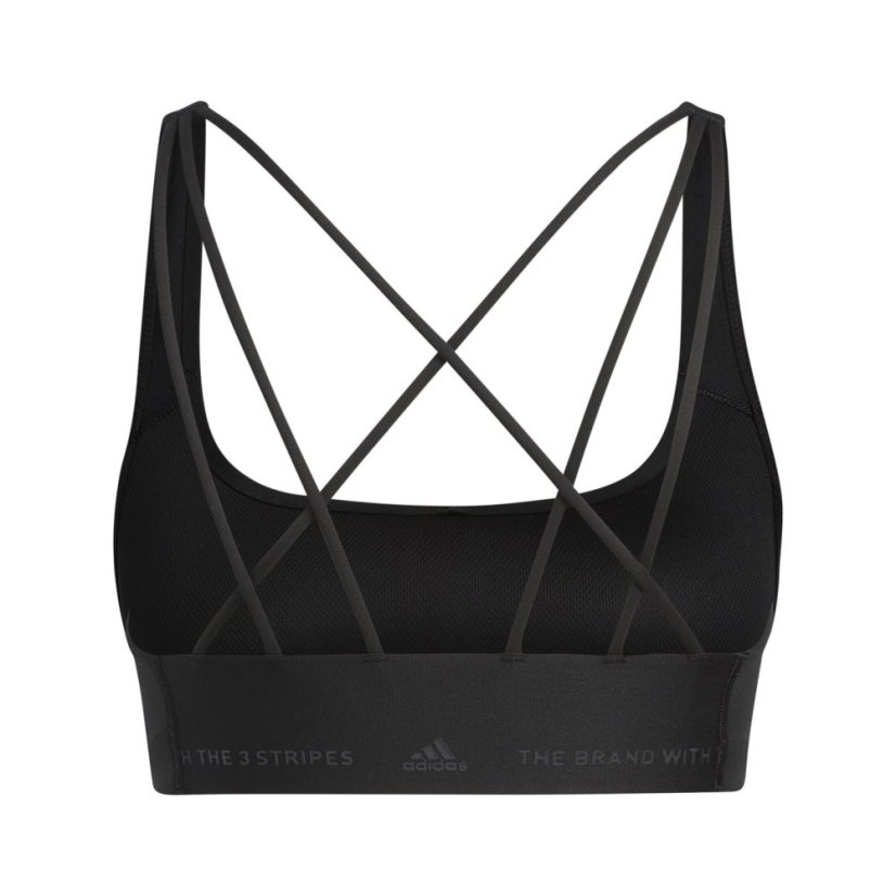adidas Stud Mid Support Bra Womens Black