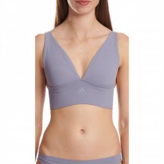 adidas Active Seamless Micro Stretch Long Line Plunge Bra Greyblue