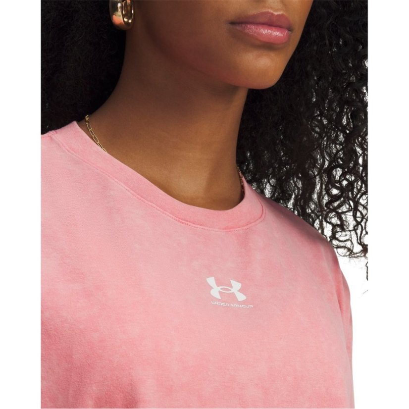 Under Armour Women's Rival Boxy T-Shirt Pink/White