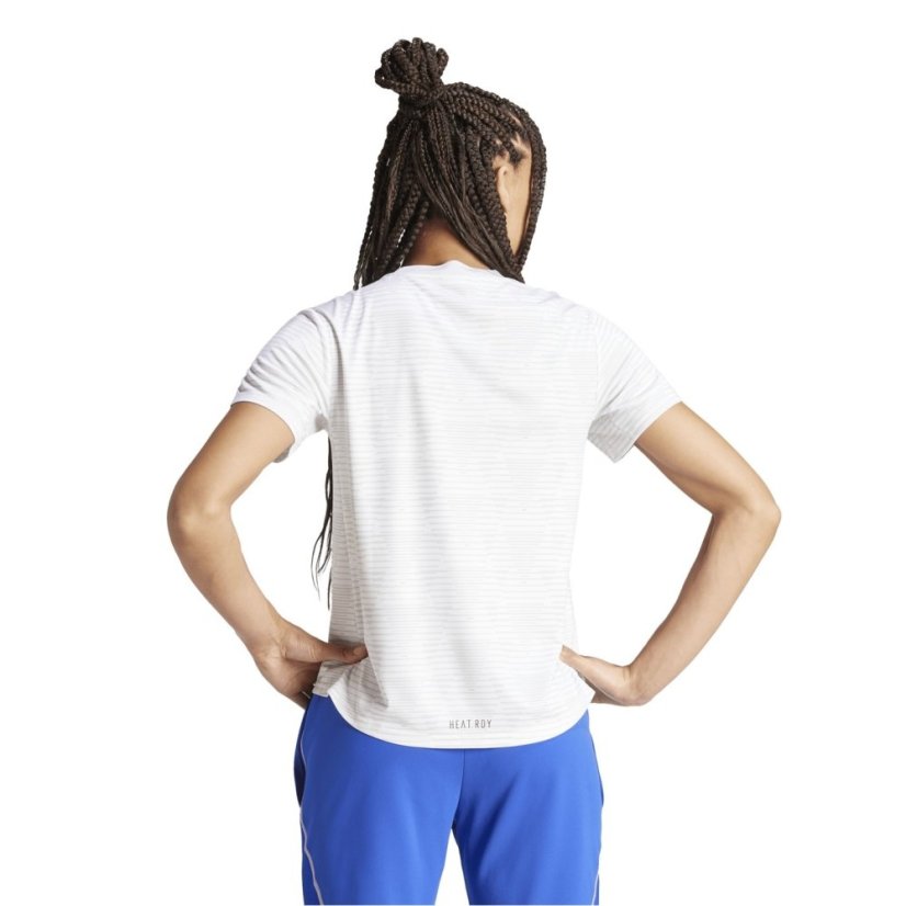 adidas Women's Team Trainer Short Sleeve Performance Gym Top White