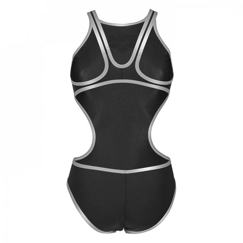 Arena Logo One Piece Swimsuit Womens Black/Silver