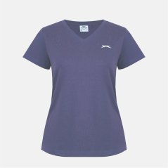 Slazenger Ladies V Neck Tee Shirt Charcoal