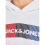 Jack and Jones Corp Logo Hoodie Junior Boys White