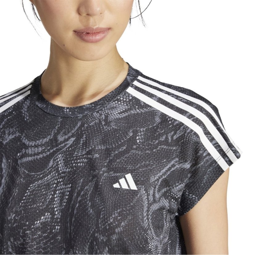 adidas Women's All Over Print Regular Fit T-Shirt Black