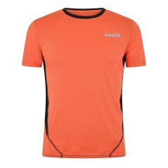 Diadora Men's X-Run Ss Tee Short Sleeve Performance Gym Top Red Lily