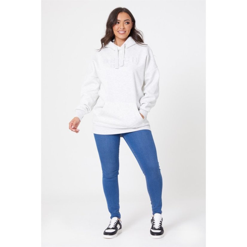 Bench Ladies Longer Length Hoodie Ecru Marl