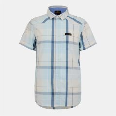 Bench Men's Short-Sleeve Patterned Shirt Yellow/Blue Chk