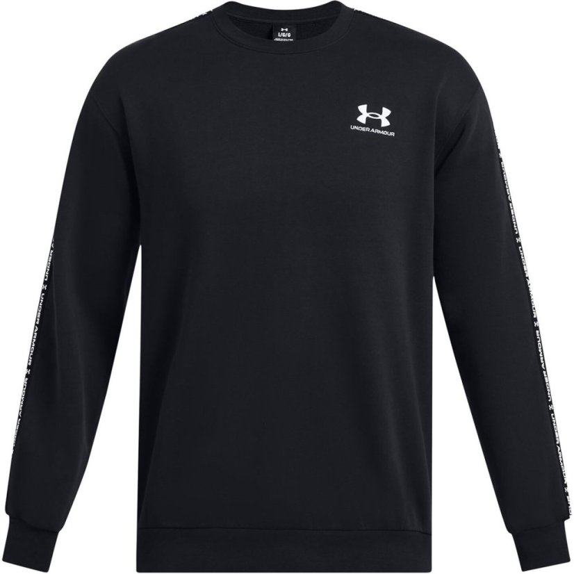 Under Armour Icon Fleece Crew Taping Sweatshirt Mens Black