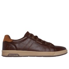 Skechers 6 Eyelet Smooth Toe Lace Up Court Trainers Mens Brownolate