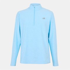 New Balance Men's Space Dye Quarter-Zip Long-Sleeve Performance Gym Top Sky Blue