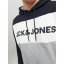 Jack and Jones Block Logo Hoodie NAVY/WHITE/GREY