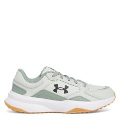 Under Armour Men's Edge Leather Low-Top Trainers Grn/Wht/Blk