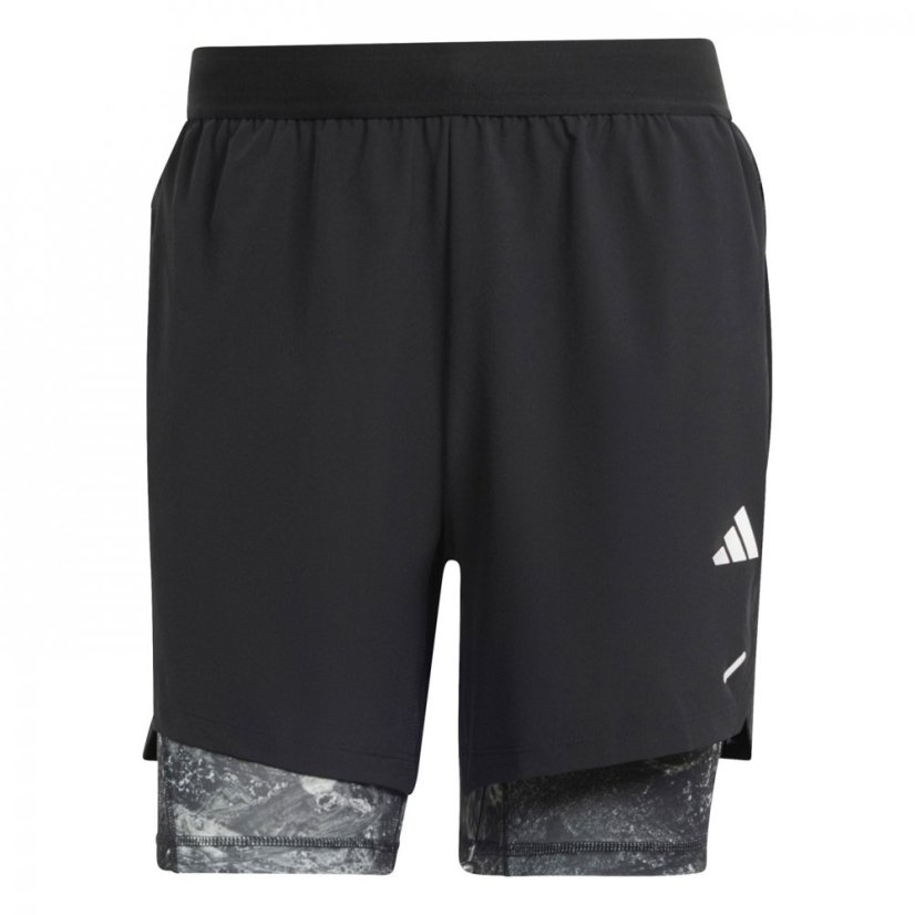 adidas Power Workout 2-in-1 pánske šortky Black/Black