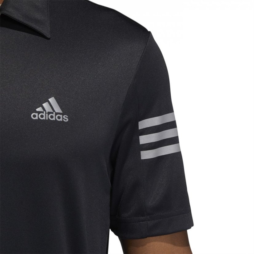 adidas 3 Stripe pánske polo tričko Black - Veľkosť: M