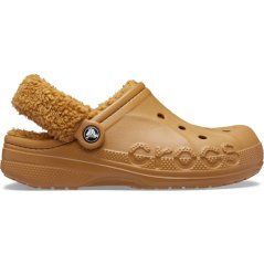 Crocs Women's Baya Lined Fuzz Strap Mule Slippers Sand