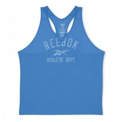 Reebok Workout Ready Supremium Big Logo Tank Top (Plus Si Gym Vest Womens Essential Blue