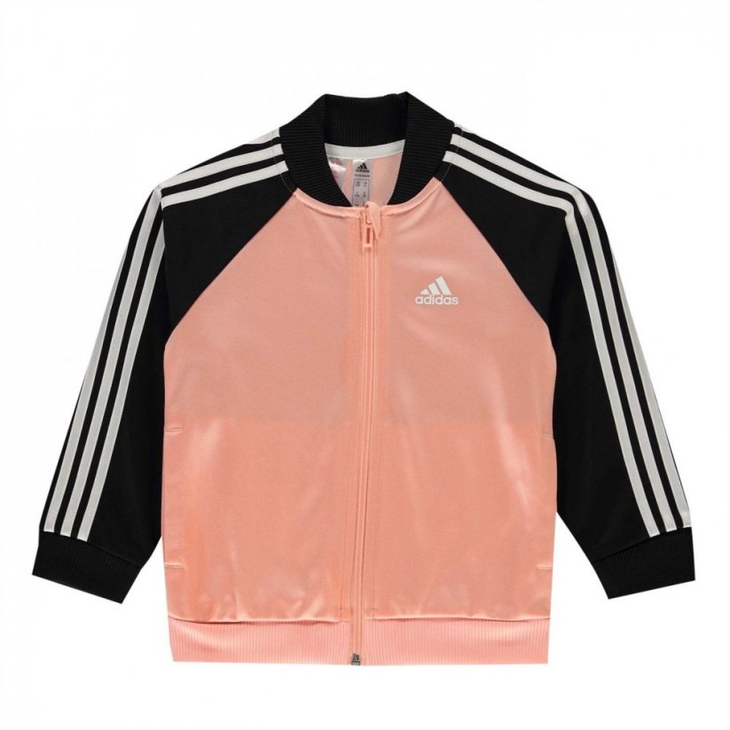 adidas Three Stripes Tricot Toddlers Tracksuit Pink/Black