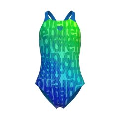 Arena Girls Multi Colours V Back Swimsuit Multi/Blue
