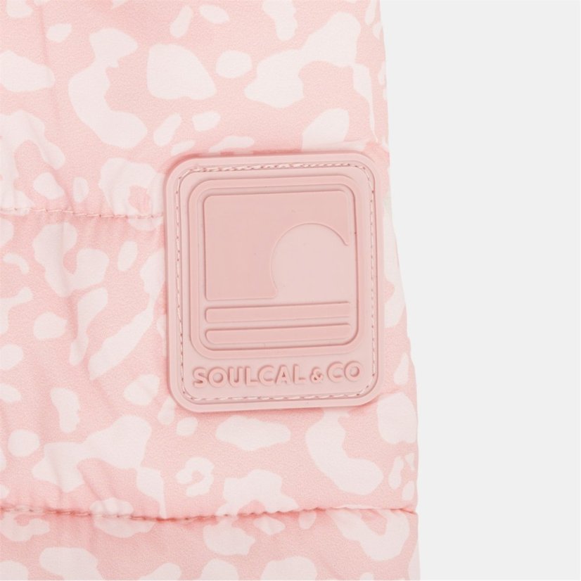 SoulCal Kids' Micro Bubble Long Sleeve Short Puffer Jacket Animal Mono