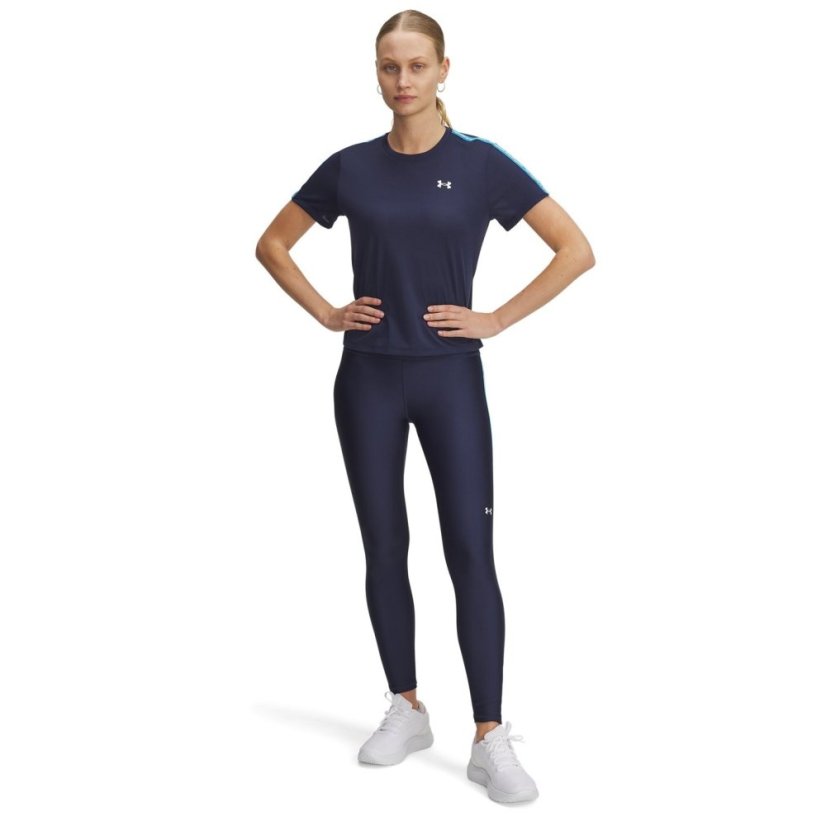 Under Armour Women's Tech Tape Performance Gym Leggings Washed Navy