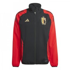 adidas Belgium Pre-match Jacket 2024 Adults Black/Scarlet