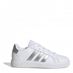 adidas Grand Court Tennis Shoes Juniors White/Silver