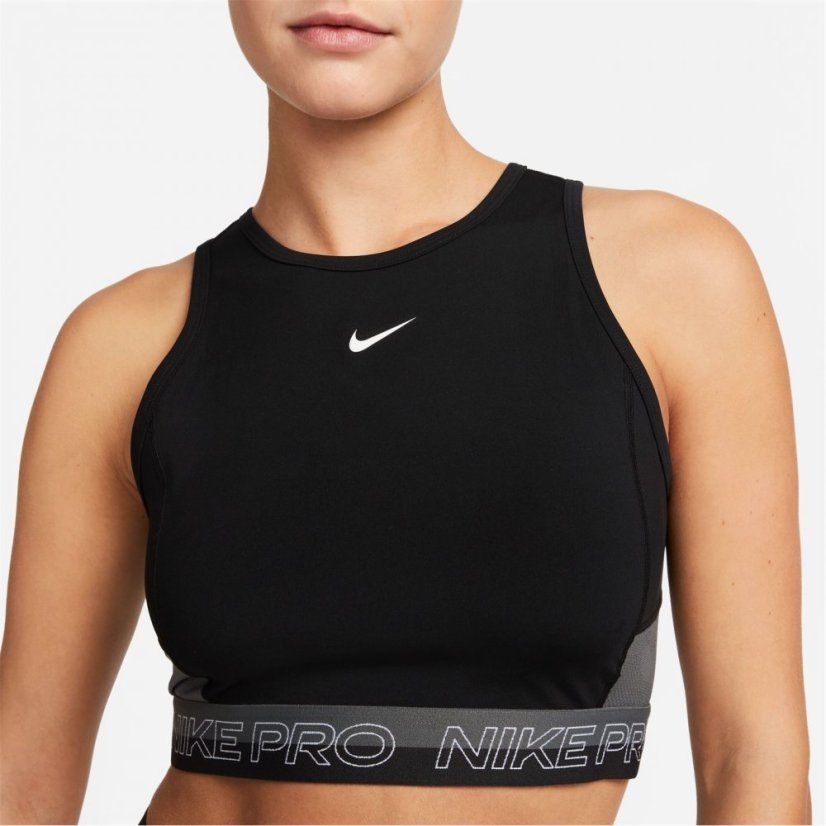 Nike Pro Dri-FIT Women's Cropped Training Tank Top Black/Iron Grey