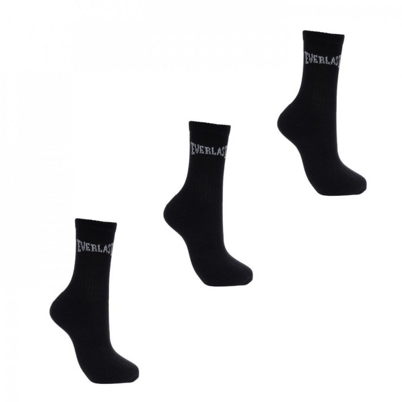Everlast 3 Pack Crew Socks Black