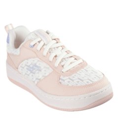 Skechers Women's Sprtcourt92 Classic Low-Top Trainers Off White/Pink
