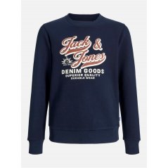 Jack and Jones Colour Logo Crew Sweat Junior Boys Sky Captain