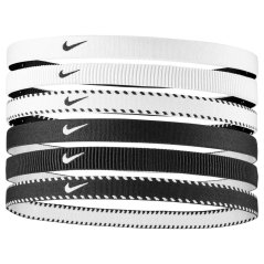 Nike Flex Headbands (6 Pack) Black/White