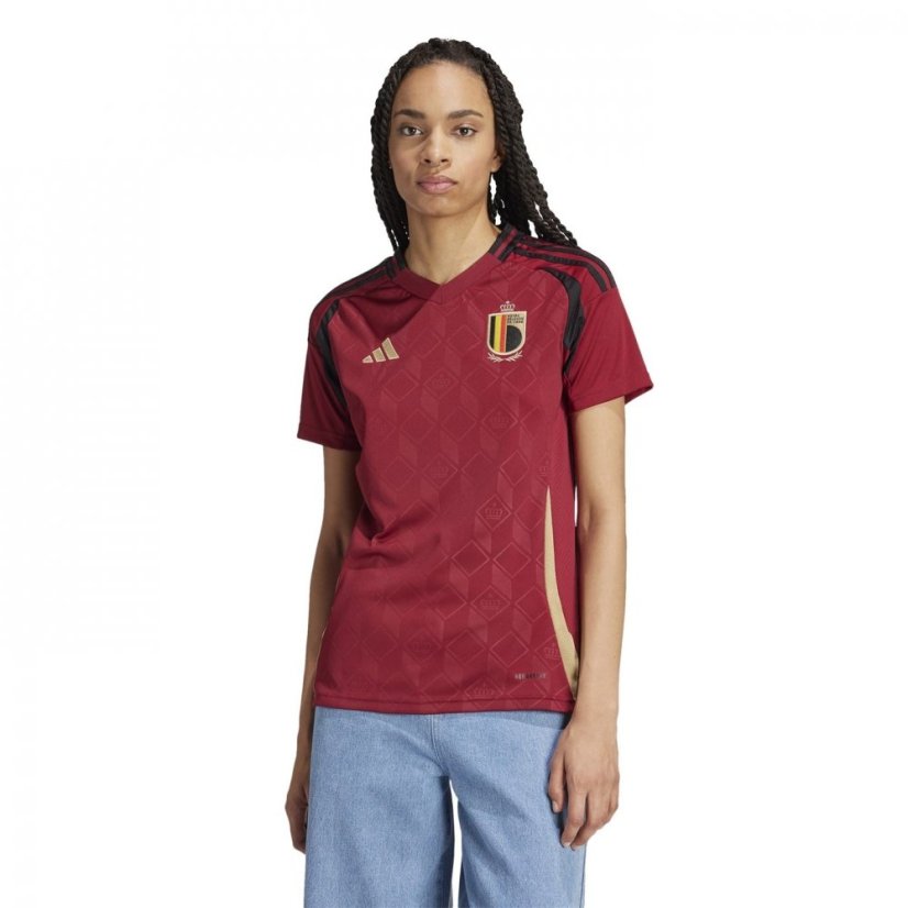 adidas Belgium Home Shirt 2024 Womens Burgendy