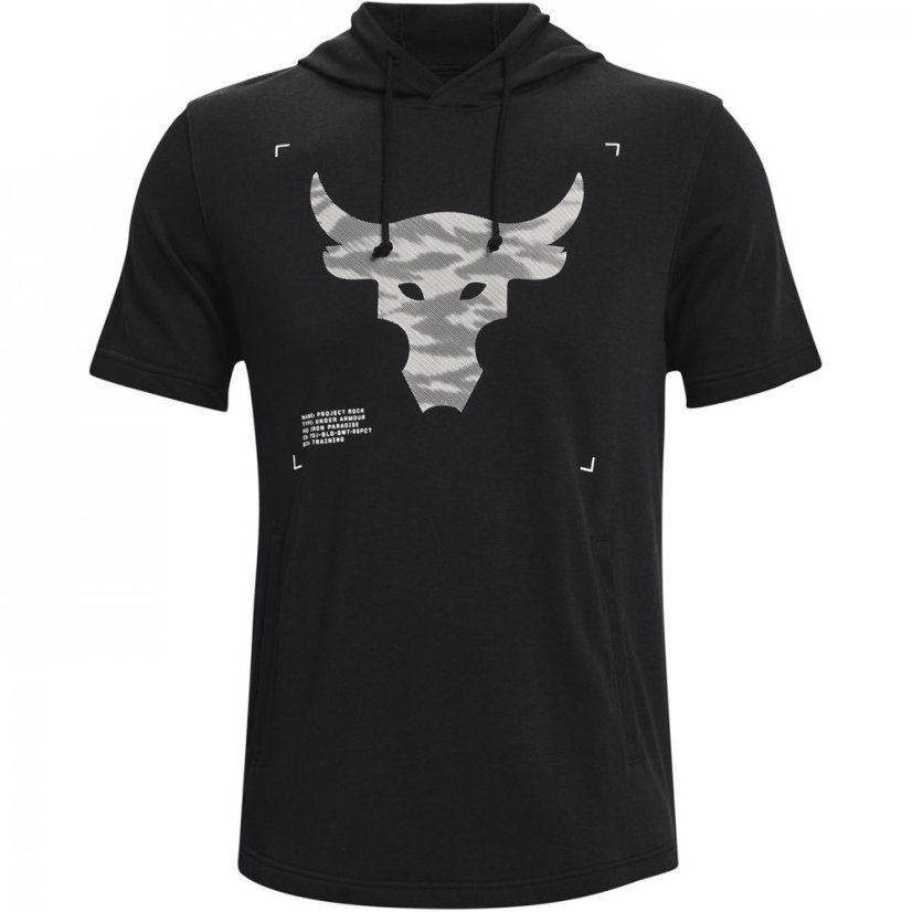 Under Armour Project Rock Terry Short Sleeve pánská mikina Black/White