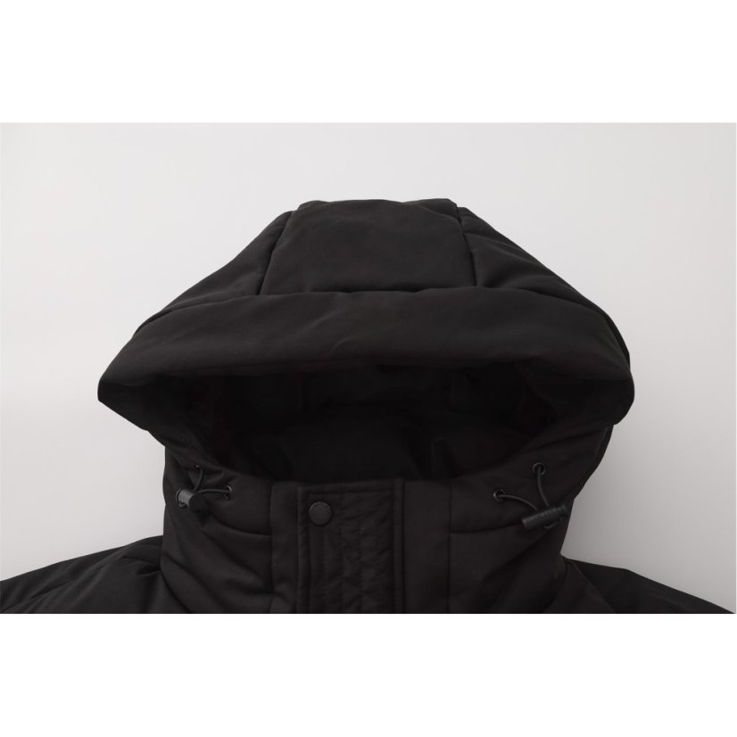 Everlast Men's Hooded Long Sleeve 3 Pockets Full Zip Medium Puffer Jacket Black